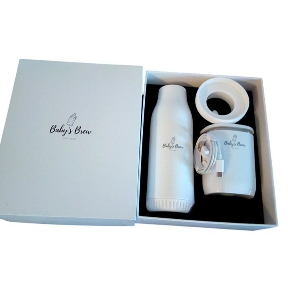 NEW Baby's Brew Portable Bottle Warmer w/Formula Dispenser T5-18B NEW‎ White